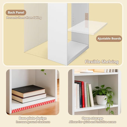 CTESNE【2026 Adjustable Shelves 5-Tier Bookcase, 71 inches, Wooden Open Display - Image 5