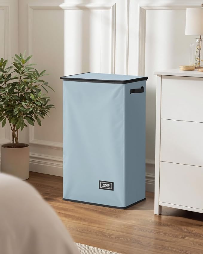 SOLEDI Laundry Hamper with Lid 100L Large & Tall Collapsible Laundry Basket - Image 8