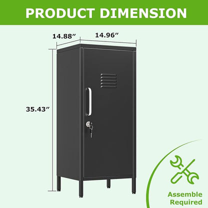 PAOFIN 35" Metal Storage Locker, Lockable Employees Metal Locker - Image 3