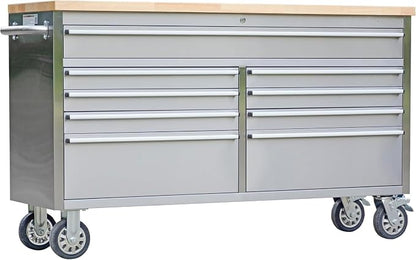 61 in Tool Chest, Tool Box Mobile 9 Drawers Storage Rolling Cabinet by MERXENG