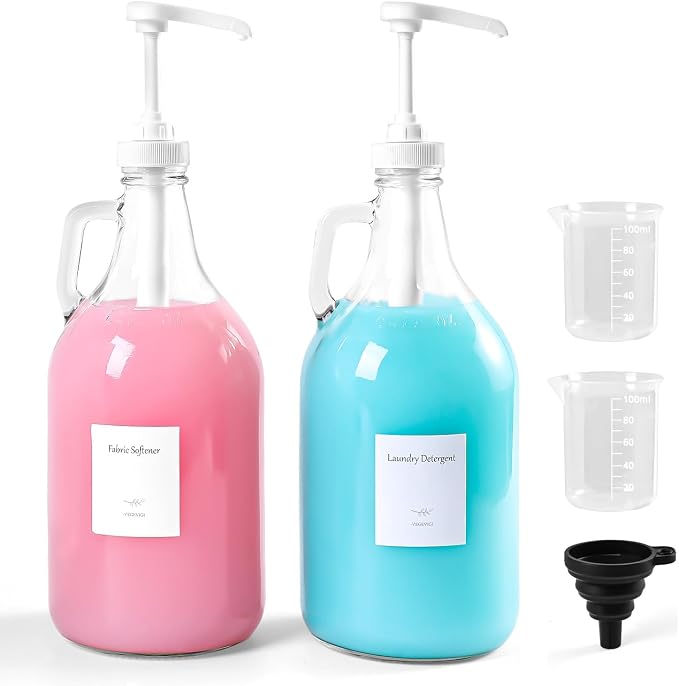 64 OZ Laundry Detergent Dispenser BY VEGEVIGI, Glass Liquid Laundry Soap by Unknown