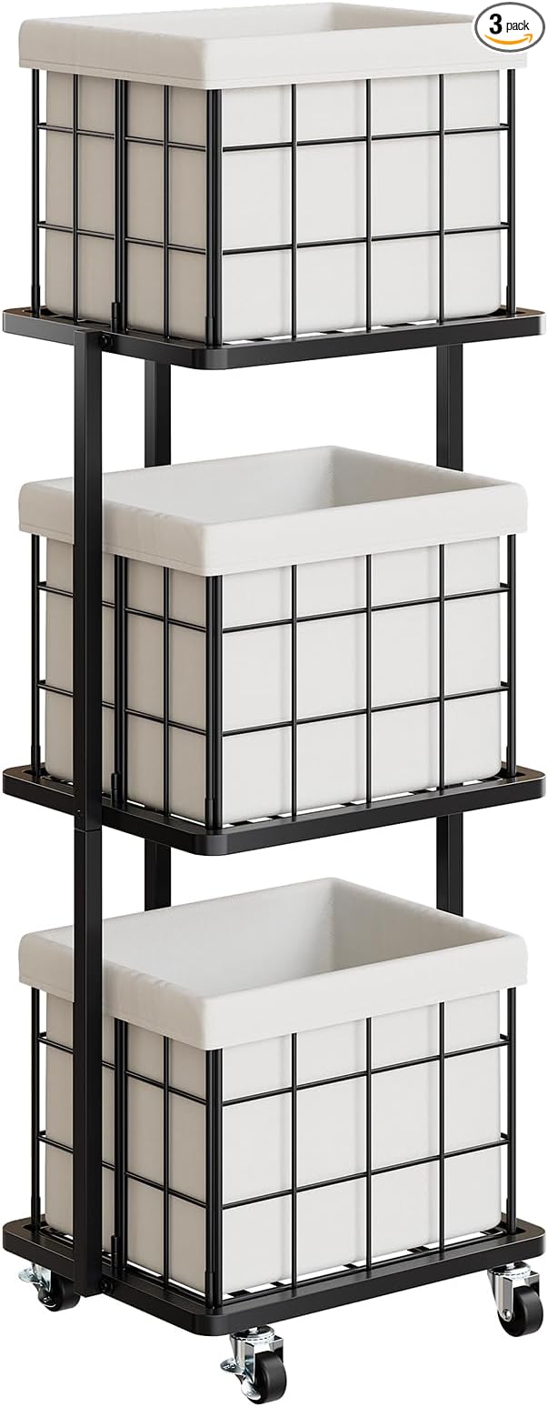 120L Vertical Rolling Laundry Hamper by Unknown