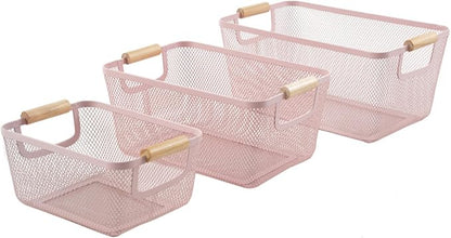 AJIODA Metal Mesh Steel Basket, Small Wire Storage Organizer Baskets - Image 6