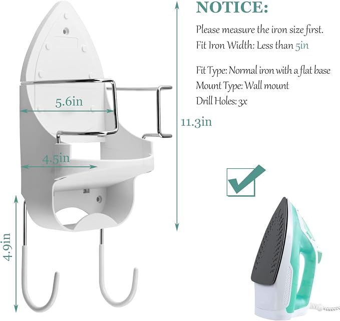 Wall Mount Iron Board Hanger and Ironing Board Storage Organizer Shelf - Image 2