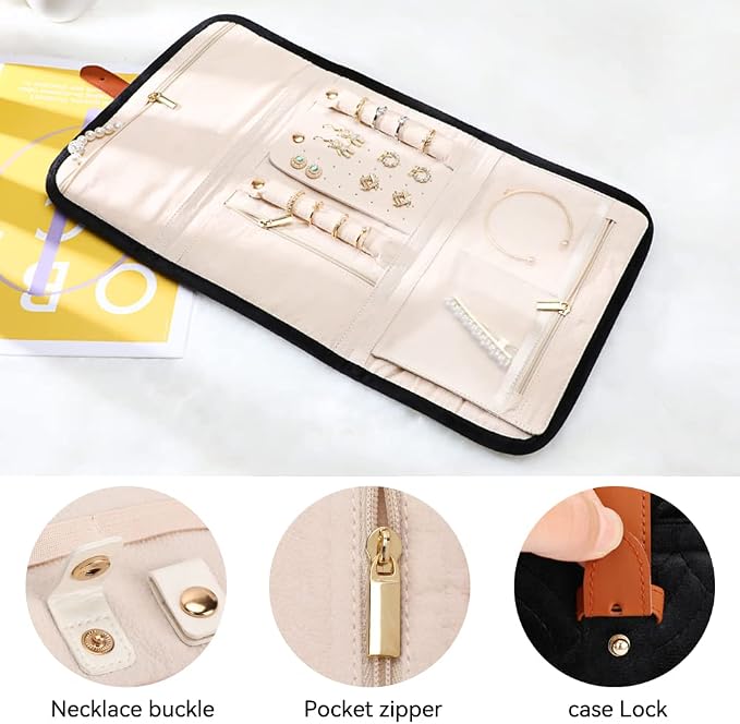 Voova Travel Jewelry Holder Organizer Case, Large Jewelry Storage Bag - Image 3