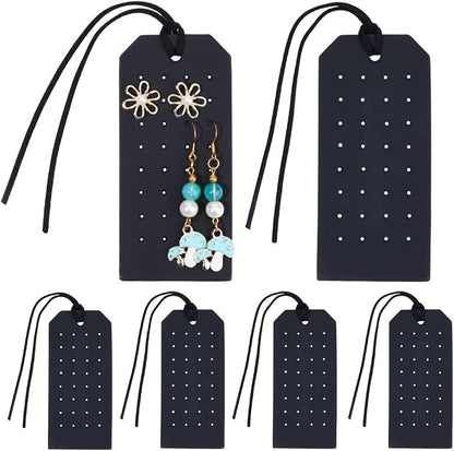 6Pcs 4.3x2.2 Inch PU Leather Pierced Earring Organizer Hanging Case 32 Holes - Image 7