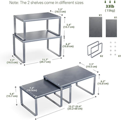 Simple Trending Cabinet Organizer Shelf, Kitchen Storage, Expandable, Metal - Image 3