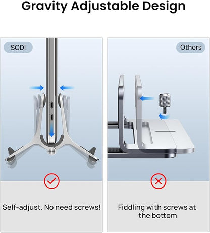 SODI Vertical Laptop Stand for Desk, Gravity Auto Lock Vertical MacBook Stand - Image 7