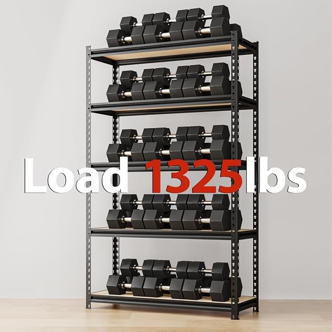 36" W Father&I 5-Shelf-Rack Industrial Metal Shelves Steel Utility - Image 6