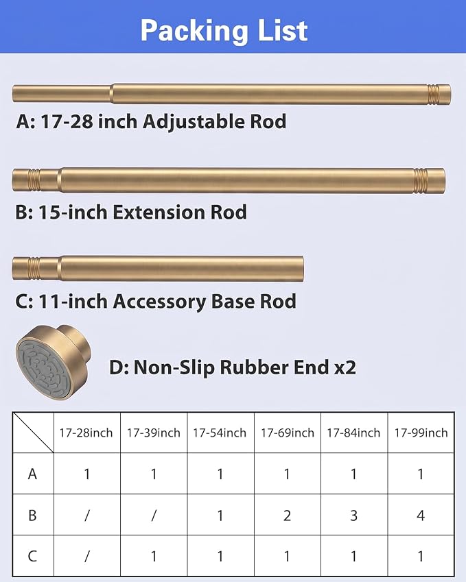 Closet Rod, No Drill Tension Closet Rod - Image 9