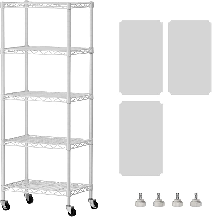 SINGAYE 5 Shelves Storage Shelf Wire Closet Bathroom Organizers Metal Pantry by SINGAYE