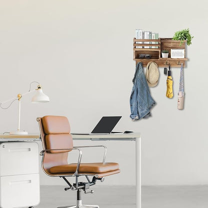 Key Holder Wall Mount, Solid Wood Key and Mail Organizer - Image 7