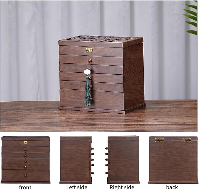 Vintage Rustic Wooden Jewelry Organizer boxes - Image 8
