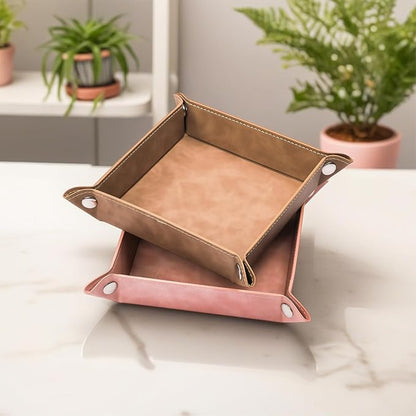 siduater Valet Tray Desktop Storage Organizer – Vegan Leather Catchall Bedside - Image 2