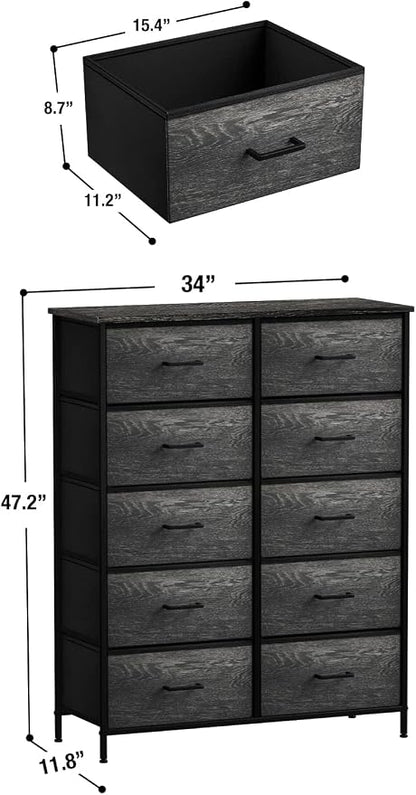 Sorbus Dresser with 10 Faux Wood Drawers - Image 3
