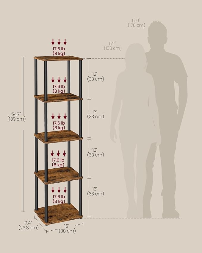VASAGLE Superfast Toolless Assembly, 5-Tier Shelf - Image 2
