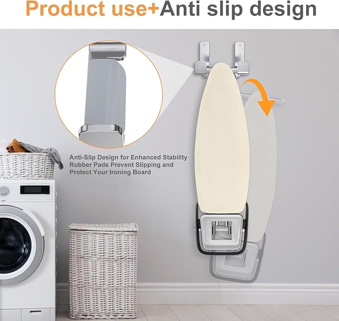 2PCS Ironing Board Wall Hook Modern Wall Mount Ironing Board Hanger - Image 3