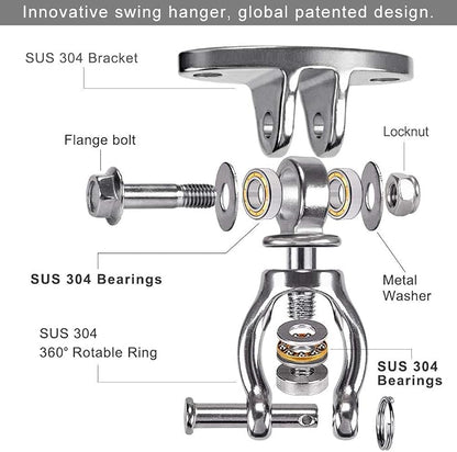 SELEWARE Silent Bearing Swivel Swing Hanger Stainless Steel Swing Hook Ceiling - Image 6