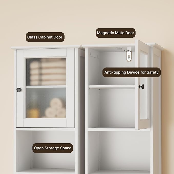 Gizoon 67.1" Tall Bathroom Storage Cabinet - Image 5