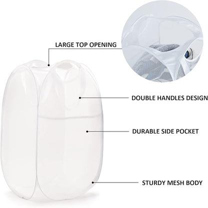 TECHMILLY Collapsible Mesh Pop Up Laundry Hamper - Image 3