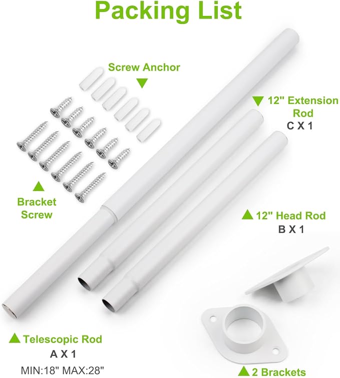 Closet Rod, Adjustable Rod for Hanging Clothes Upgraded Extra Strong, 42 to 52 - Image 6