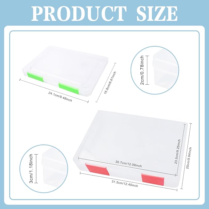 12 Pcs Clear A4 A5 File Box Document Plastic Storage Box - Image 2