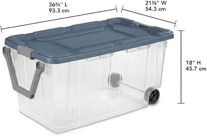 Storage Bins with Wheels 160 Quart, 2 Pack Heavy Duty Clear Plastic Totes with - Image 5