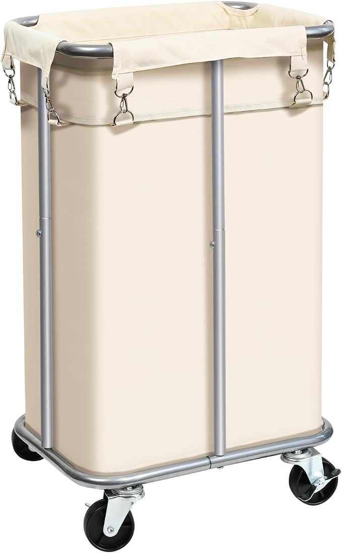 Laundry Basket with Wheels, Rolling Laundry Hamper with Removable Bag, 100L by Ollieroo