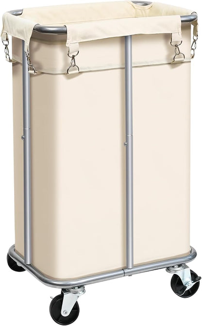 Laundry Basket with Wheels, Rolling Laundry Hamper with Removable Bag, 100L by Ollieroo