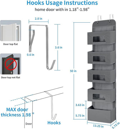 MAX Houser 5-Shelf Over The Door Hanging Organizer - Image 2