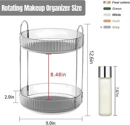 360 Rotating Makeup Organizer for Vanity, Bathroom Countertop Spinning Perfume - Image 4