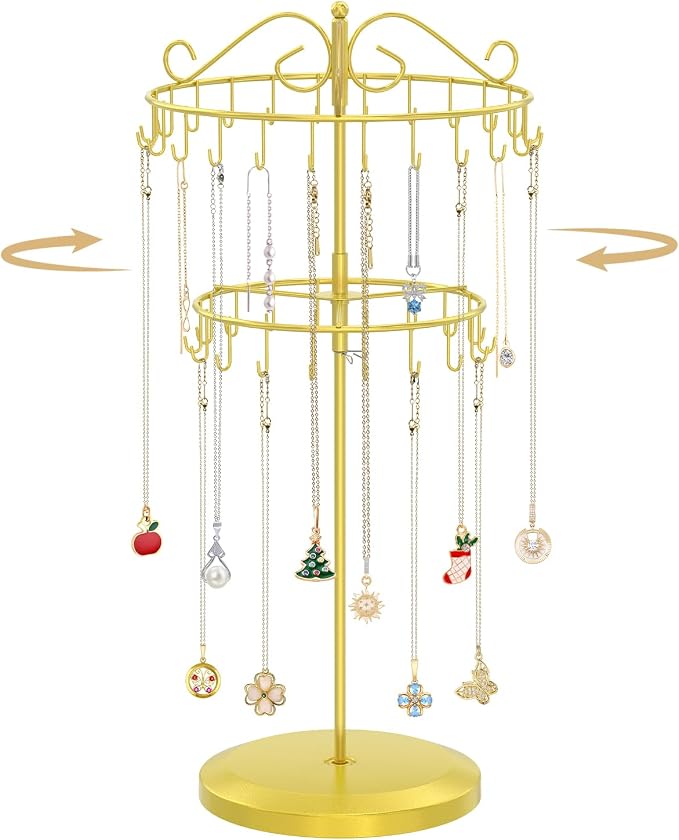 MODOWEY Rotating Necklace Holder Organizer Display Stand by MODOWEY