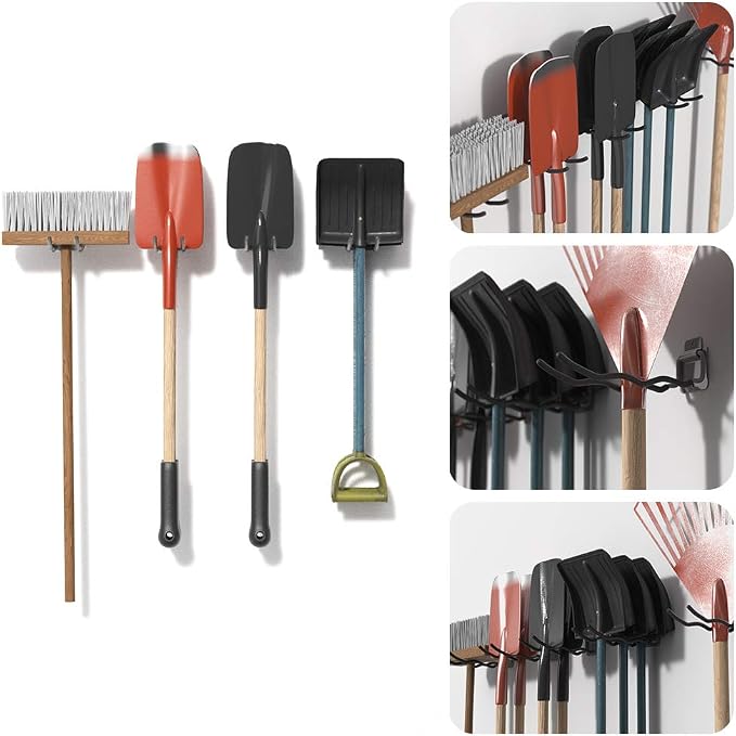 TORACK Garage Hooks Tool Organizer, 4 Pack Heavy Duty Steel 12" Wave Hooks - Image 2