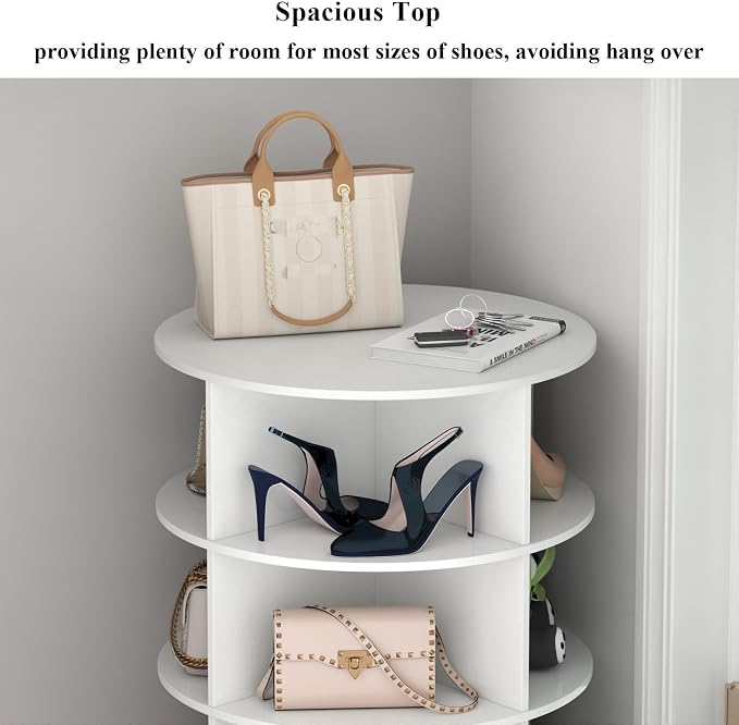 Gyfimoie Rotating Shoe Rack, 6-Tier Spinning Shoe Tower, Free Standing - Image 5