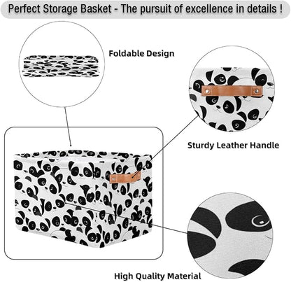 Pardick Cute Panda Animal Basket Storage Bins Large Fabric Toys Storage Cube Box - Image 6