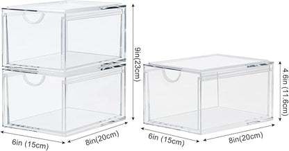 2 Pack Stackable Cosmetic Organizer Drawers, Plastic Storage Bins Vanity - Image 3