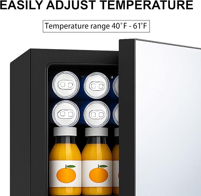 0.9 Cu.Ft Mini Refrigerator and Beauty Fridge, 24 Cans Mini Fridge - Image 3