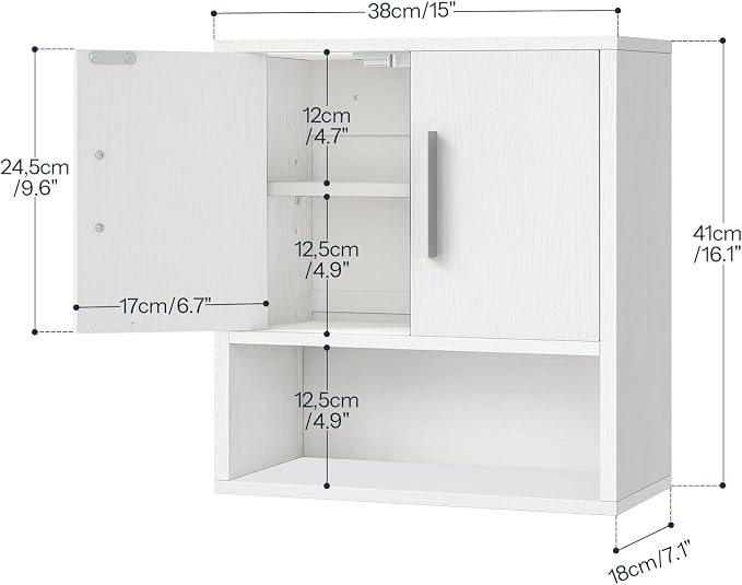 HOOBRO Bathroom Wall Cabinet, Medicine Cabinet, 15 x 16.1 Bathroom Wall Cabinet - Image 3