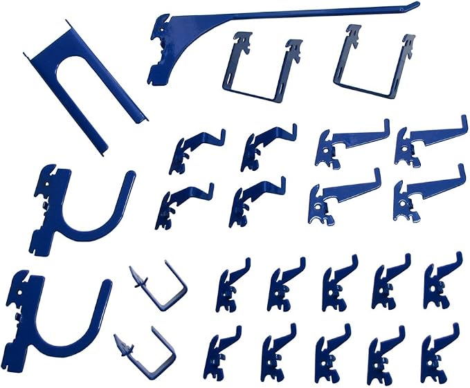 Wall Control KT-200-DLX Blue Slotted Metal Pegboard Hook Kit by Wall+Control