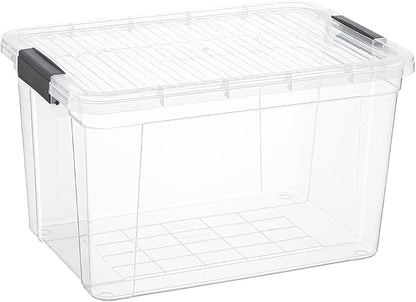 Superio Clear Storage Box with Lid, 14.25 Quart Plastic Container Bins by Superio