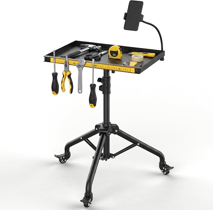Rolling Tool Cart with Phone Stand, Portable Work Table Mobile Service Tray by Unknown