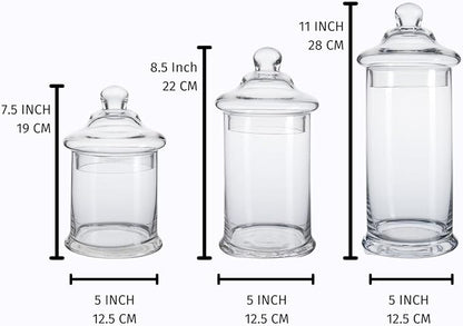 Set of 3 Glass Apothecary Jars - Image 2