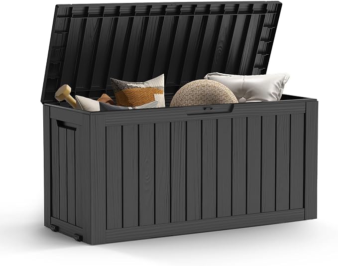 Mars Villa 72 Gallon Deck Box, Outdoor Storage Box Waterproof, Outside Resin by MarsVilla
