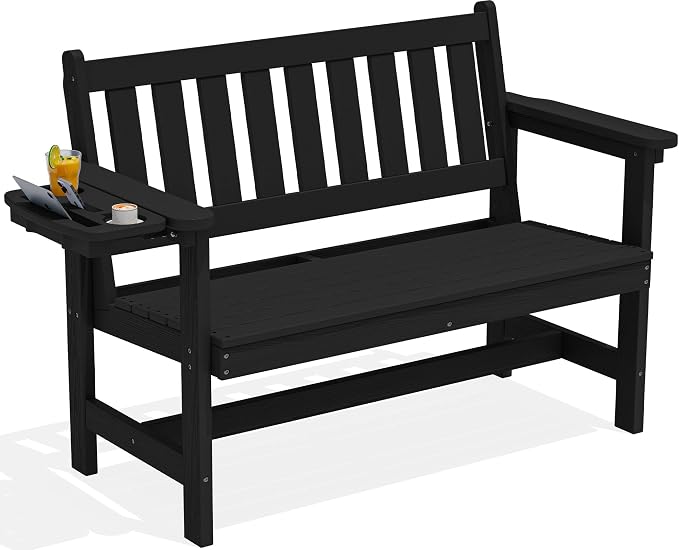 SERWALL HDPE Outdoor Bench, Weatherproof Porch Bench, 1 Pack, Suitable by SERWALL