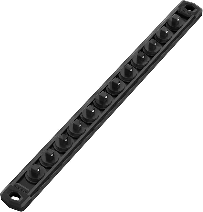 WORKPRO Magnetic Socket Organizer, 1/4-Inch Drive Aluminum Alloy Socket Rail by WORKPRO