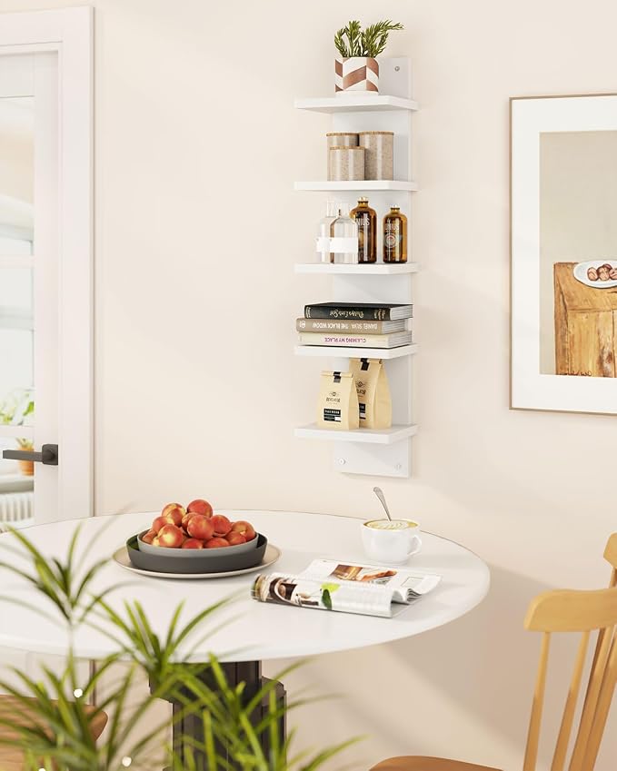 IBUYKE 5 Tier Wall Shelf Unit, Decorative Wall Mount Vertical Shelving - Image 4