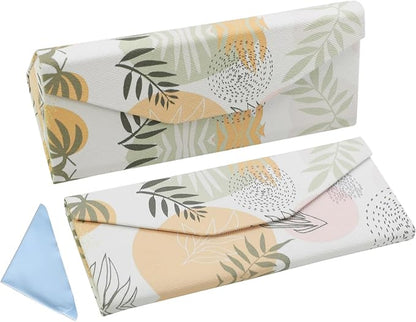 Foldable Glasses Case, Magnetic PU Leahter Sunglasses Case, Cute Hard Shell by FLYINGMAGE