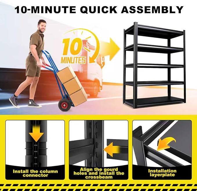 Set of 10 All Metal Garage Shelving - Image 6