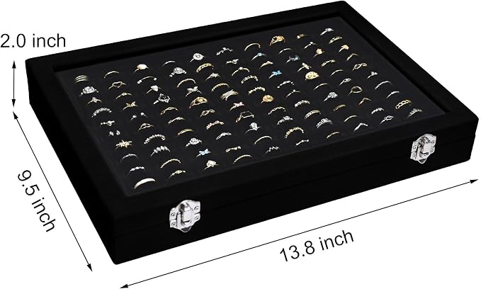 Velvet Ring Display Tray Organizer Box - Image 3