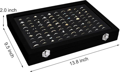 Velvet Ring Display Tray Organizer Box - Image 3